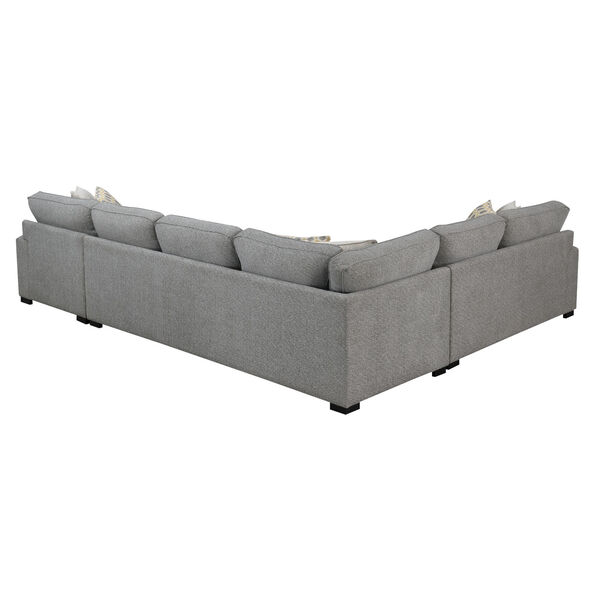 Linden Storm Gray Sectional Chaise with Pillow, image 6