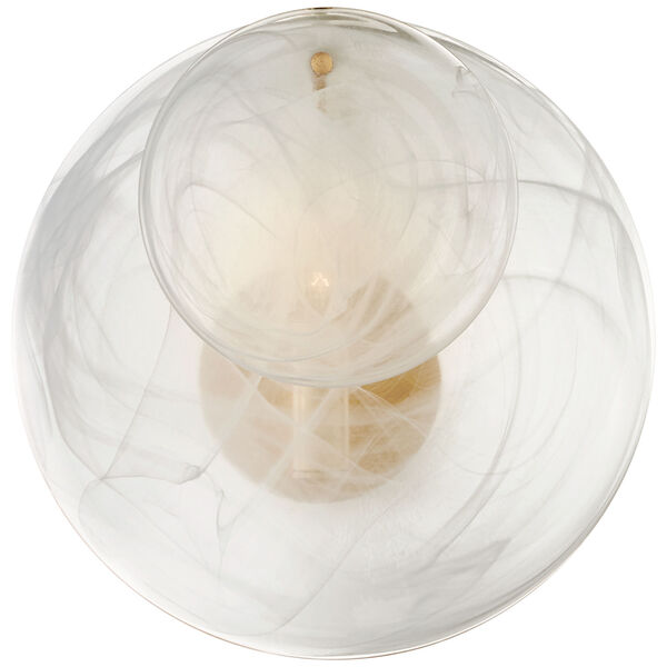 Loire Small Sconce in Gild with White Strie Glass by AERIN, image 1
