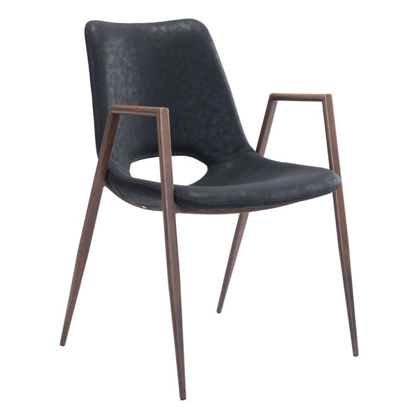 Desi Black and Dark Brown Dining Chair, Set of Two, image 1
