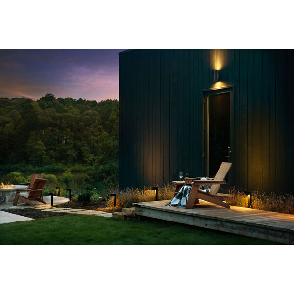 Silo Black Two-Light Led Outdoor Wall Mount With Etched Glass, image 3