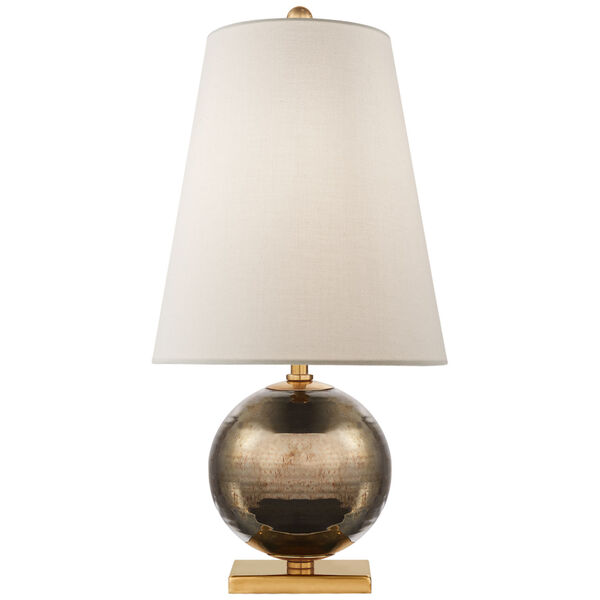 Corbin Mini Accent Lamp in Black Pearl with Cream Linen Shade by kate spade new york, image 1