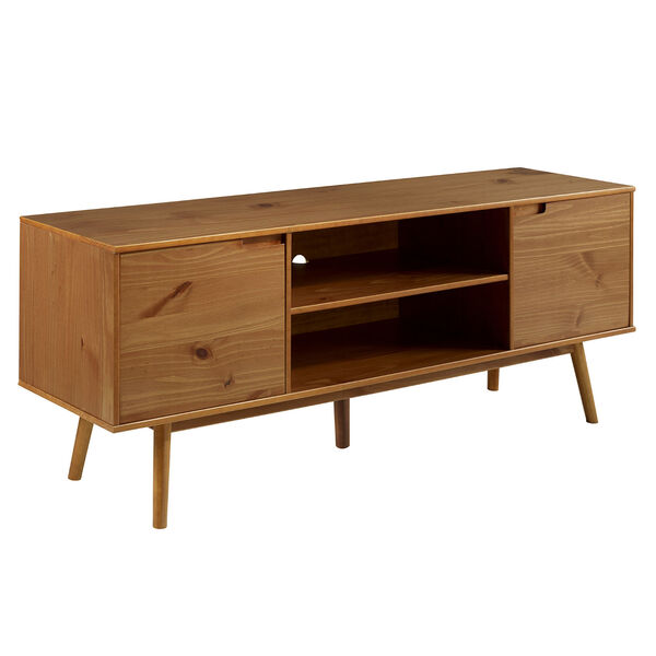 Adair Caramel Solid Wood TV Stand with Two Doors, image 2