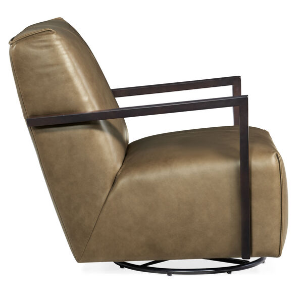Modestus Dark Wood Exposed Arm Swivel Glide Club Chair, image 3