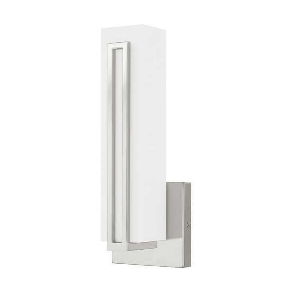 Fulton Polished Chrome 4-Inch ADA Wall Sconce with Satin White Acrylic Shade, image 2