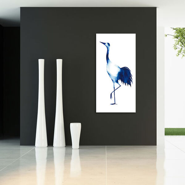 Ink Drop Crane 2 Frameless Free Floating Tempered Glass Panel Graphic Wall Art, image 3