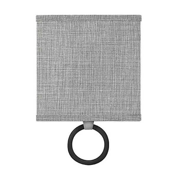 Link Brushed Nickel One-Light LED Wall Sconce with Heathered Gray Slub Shade, image 3
