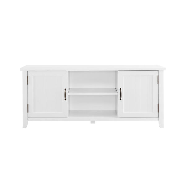 Solid White Grooved Two Door TV Stand, image 3