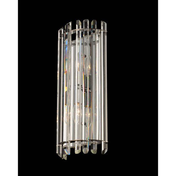 Viano Polished Chrome Two-Light Wall Sconce with Firenze Crystal, image 2