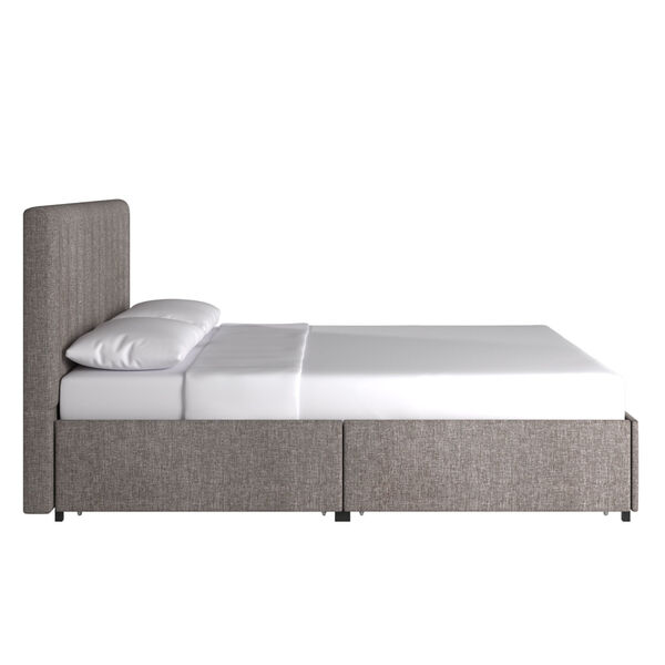 Jaeger Gray Full Storage Platform Bed with Channel Headboard, image 4
