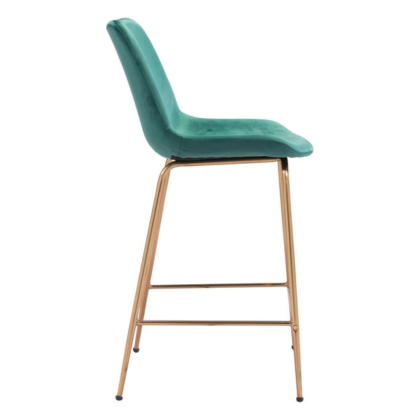 Tony Green and Gold Counter Height Bar Stool - (Open Box), image 3
