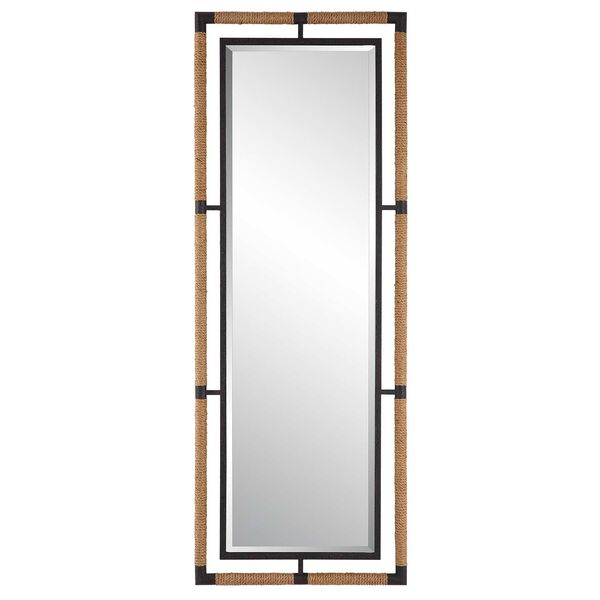 Melville Brown Iron and Rope Tall Mirror, image 2