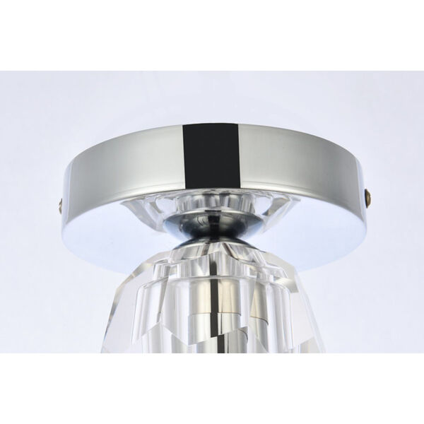 Eren Chrome One-Light Flush Mount with Royal Cut Clear Crystal, image 6