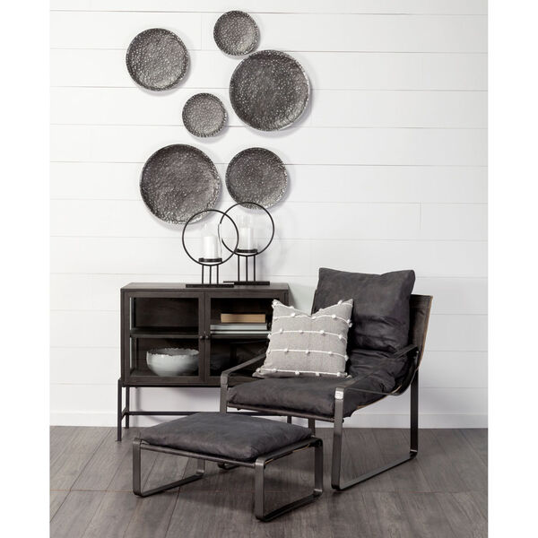 Lanx Black and Gray Decorative Wall Metal Plate, Set of Three, image 1