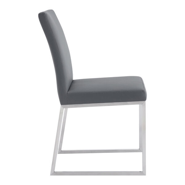 Trevor Gray with Brushed Stainless Steel Dining Chair, Set of Two, image 4