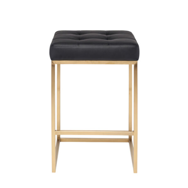 Chi Matte Black and Gold Counter Stool, image 2