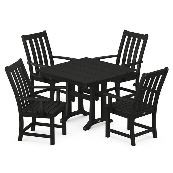 Vineyard Black Trestle Arm Chair Dining Set, 5-Piece, image 1