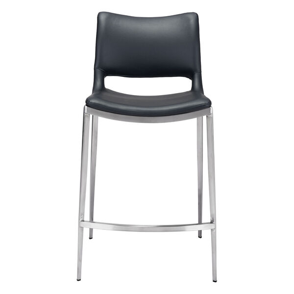 Ace Black and Silver Counter Height Bar Stool, Set of Two, image 4
