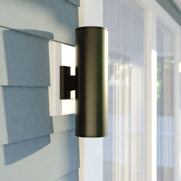Chiasso Textured Black Two-Light Outdoor Wall Mount, image 2