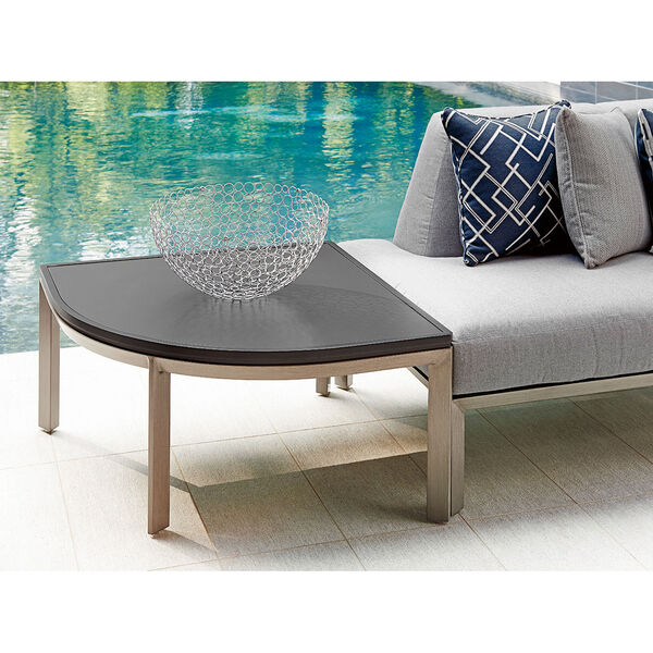 Del Mar Gray and Black Sectional Corner Table, image 2
