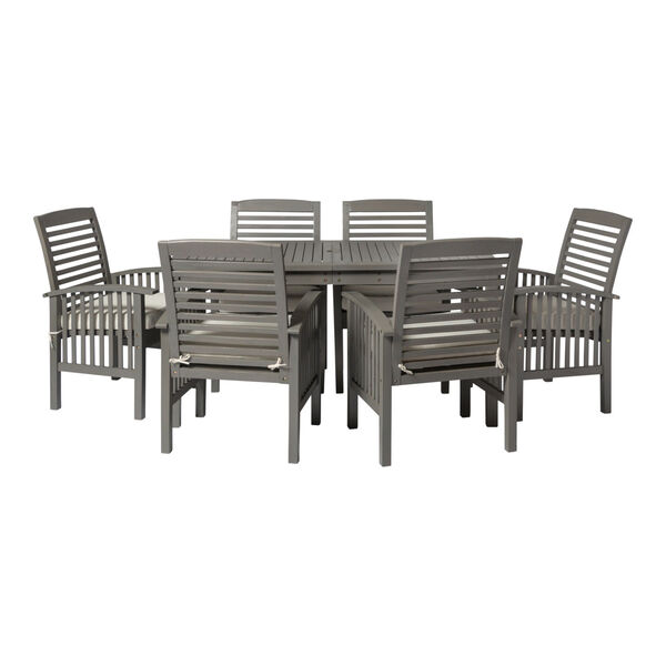 Gray Wash 32-Inch Seven-Piece Simple Outdoor Dining Set, image 3