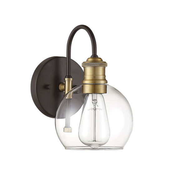 Pax Oil Rubbed Bronze and Brass One-Light Outdoor Wall Sconce, image 2