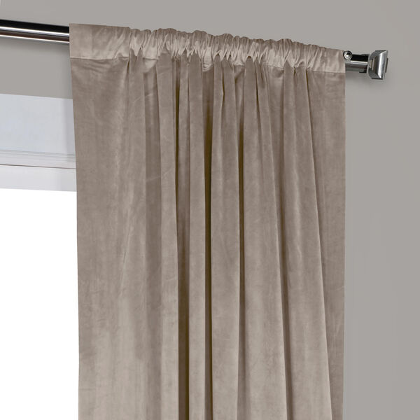Brown 96 x 50 In. Plush Velvet Curtain Single Panel, image 8