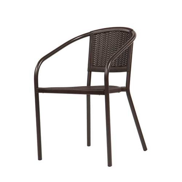 Lapis Brown Outdoor Stackable Armchair, Set of Four, image 3
