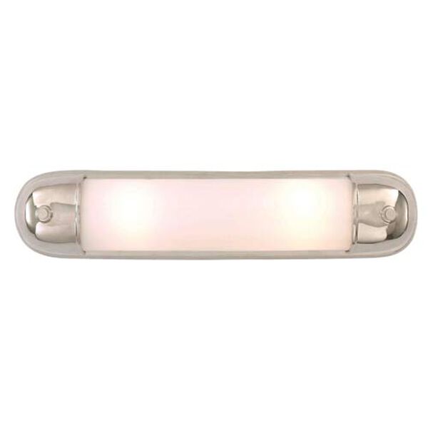 Selecta Long Sconce in Polished Nickel with White Glass by Thomas O'Brien, image 1