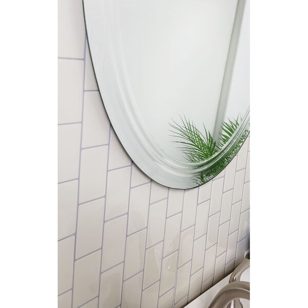 Tri Bev Silver 24 x 32-Inch Oval Frameless Bathroom Mirror, image 3