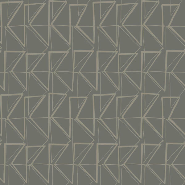 Risky Business III Gray Metallic Glint Love Triangles Peel and Stick Wallpaper, image 2