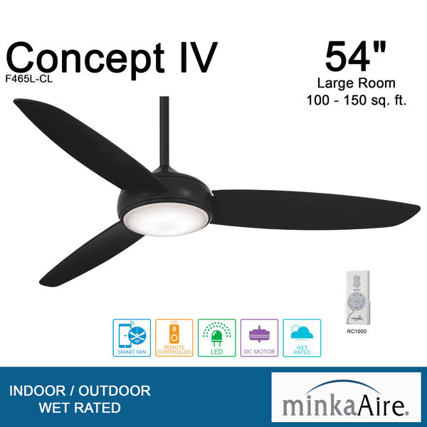 Concept IV Coal 54-Inch LED Smart Ceiling Fan, image 5
