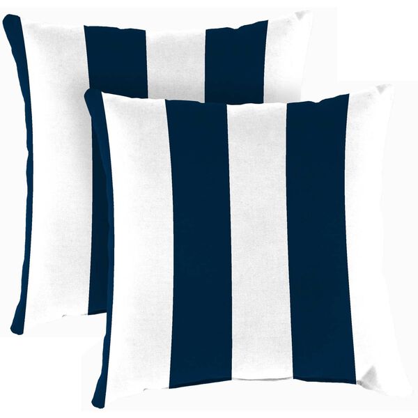 Cabana Navy Blue 16 x 16 Inches Knife Edge Throw Pillows , Set of Two, image 1