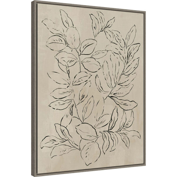 Asia Jensen Gray Outlined Leaves II 23 x 30 Inch Wall Art, image 2