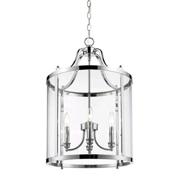 Payton Chrome Four-Light Pendant with Clear Glass, image 3