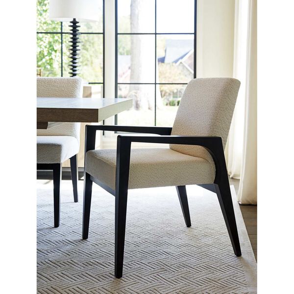 Zanzibar Espresso White Upholstered Arm Chair, image 3