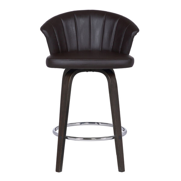 Ashley Brown and Chrome 26-Inch Counter Stool, image 2