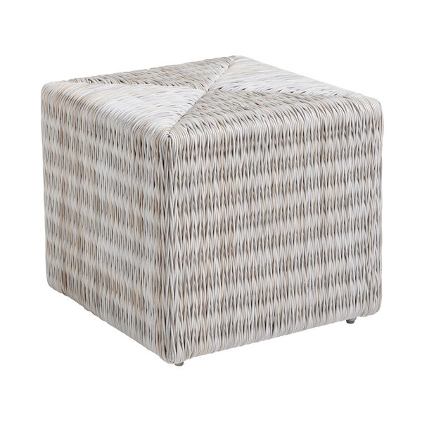 Seabrook Ivory, Taupe, and Gray Cube Ottoman, image 1