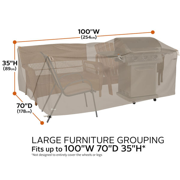 Poplar Goat Tan 100-Inch Easy Fold Patio Furniture Cover, image 4