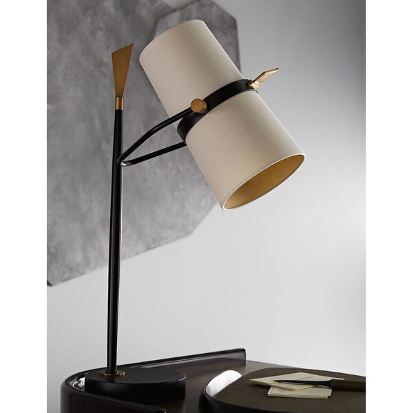 Yasmin Antique Black 28-Inch Two-Light Table Lamp, image 3