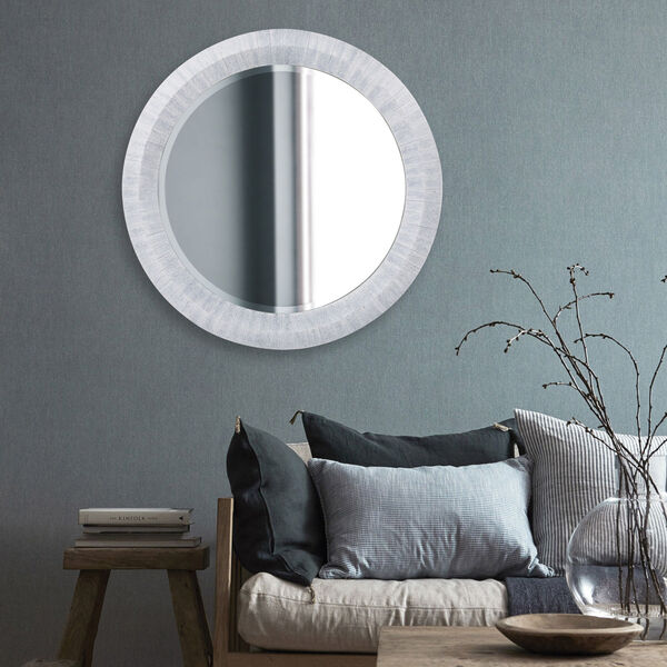 Grayson Blue Gray Round Wall Mirror, image 1