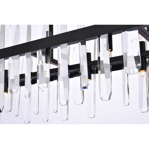 Serena Black and Clear 42-Inch Rectangle Chandelier, image 4