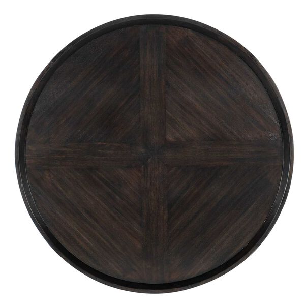 Commerce and Market Dark Natural Round Cocktail Table, image 5