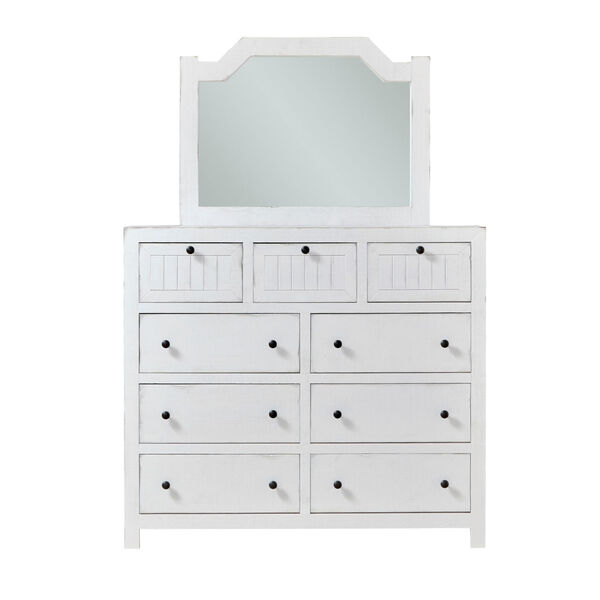 Elmhurst White Drawer Dresser and Mirror, image 1