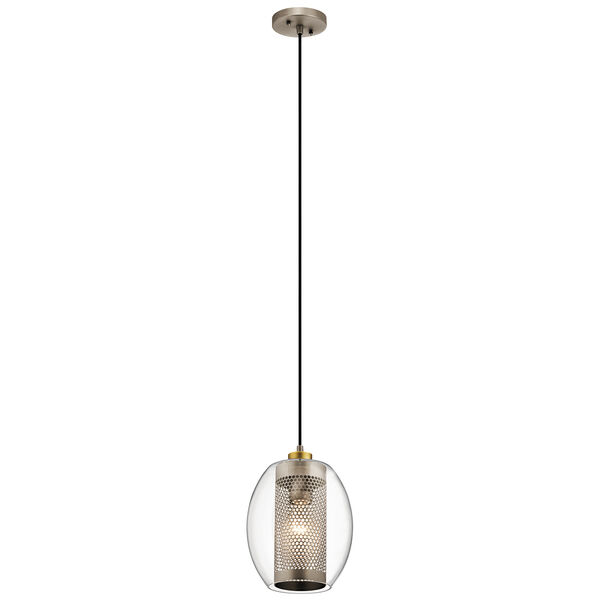 Asher Antique Pewter 9-Inch One-Light Mini Pendant, image 1