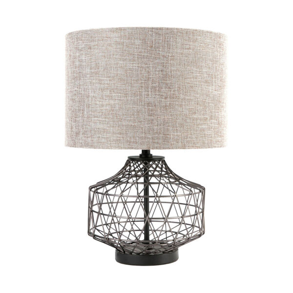 Clark Bronze and Beige One-Light Table Lamp, image 1