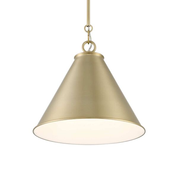 Lincoln Antique Brass Off White One-Light Pendant, image 5