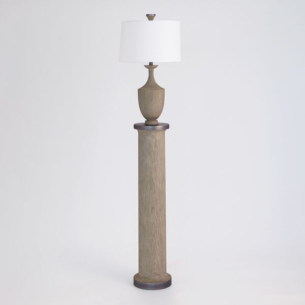Natural and Bronze Column Sandblasted Floor Lamp, image 2
