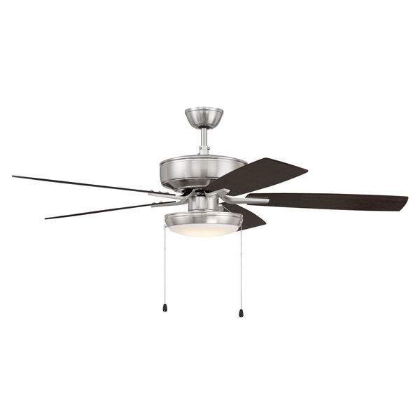Pro Plus Brushed Polished Nickel 52-Inch LED Ceiling Fan with Frost Acrylic Pan Shade, image 4
