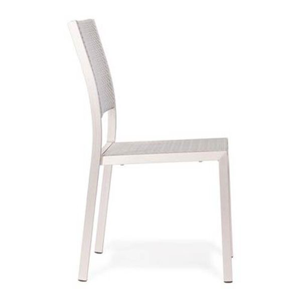 Metropolitan Outdoor Brushed Aluminum Dining Chair, Set of Two, image 2