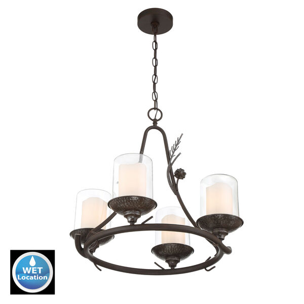 Ponderosa Ridge Weathered Spruce with Silver Highlights Four-Light Chandelier, image 2
